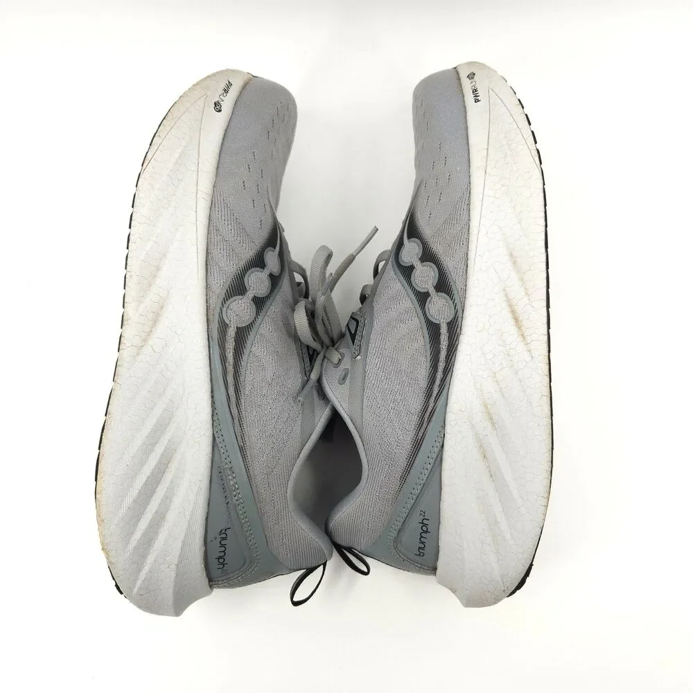 Saucony Triumph 22 Shoes Men's Size 9.5 Running Flint Grey Black S20964-211
